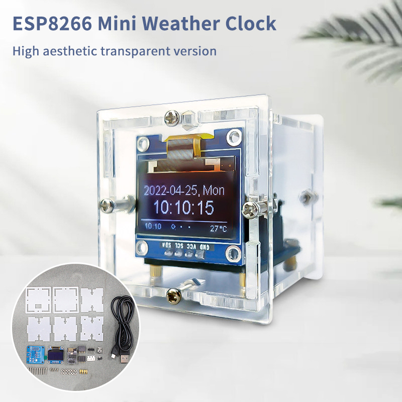 Diy Electronics Gadgets - ESP8266 Mini Weather Clock Kit DIY