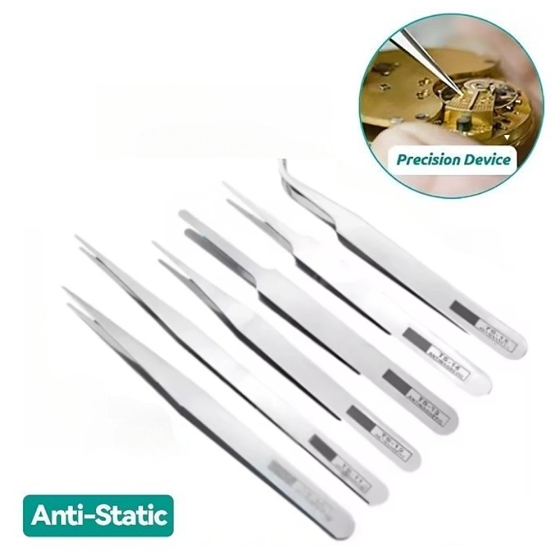 Diy Electronics Gadgets - 6Pcs Anti-static Stainless Steel Tweezers Set
