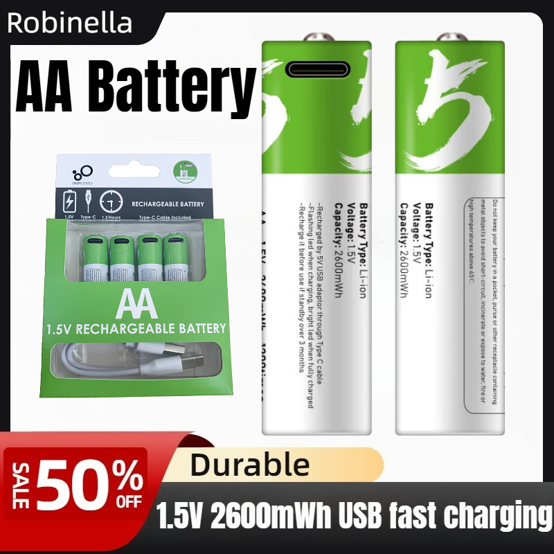 Modern Electronics Gadgets - Smart 1.5V AA 2600mWh USB Rechargeable