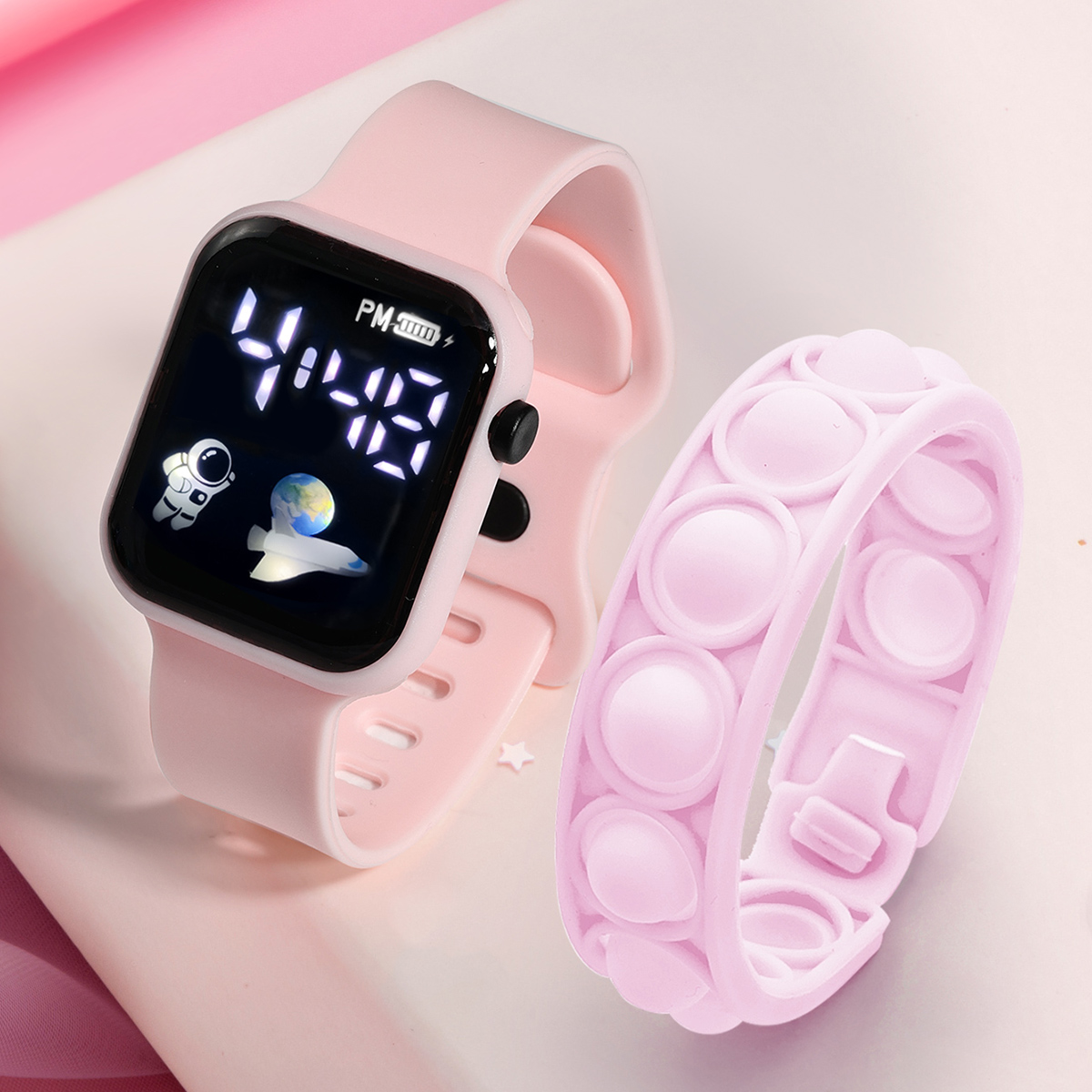 Smart Watch Kids - 2PCS Children's Smart Watch Bracelet Simple