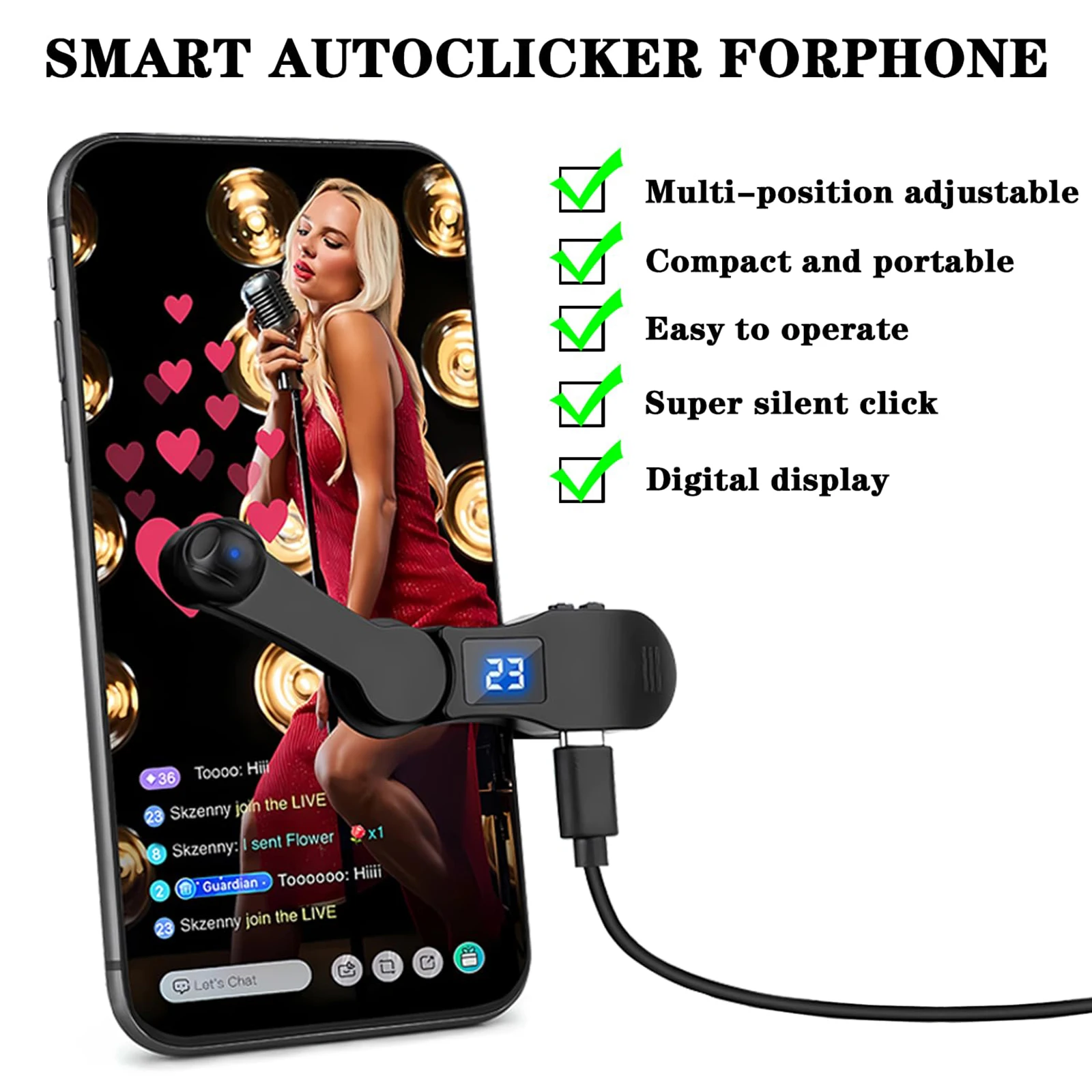 Auto Screen Clicker for Smart  - Auto Tracking Tripod recension och pris