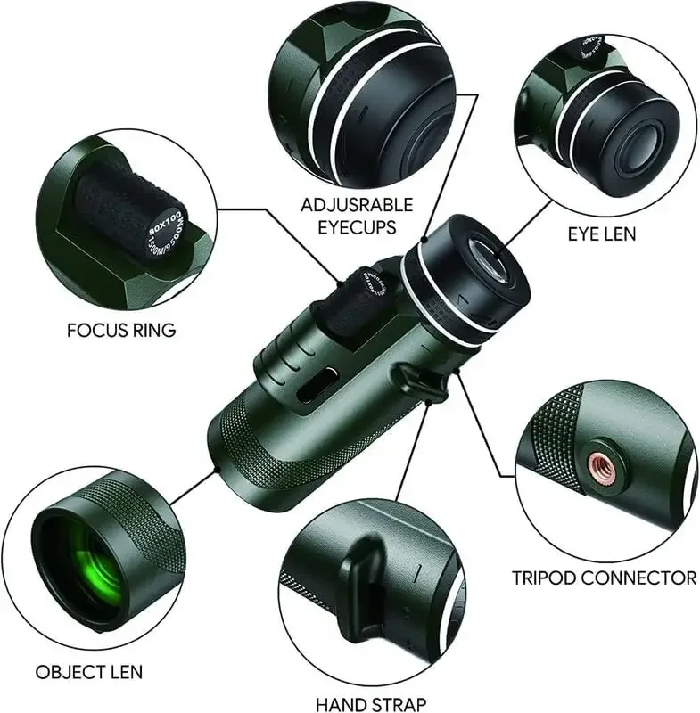 80x100 HD Monocular for Smartp - Auto Tracking Tripod recension och pris