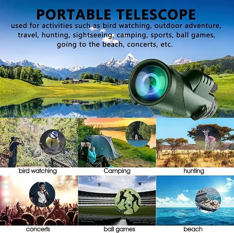 80x100 HD Monocular for Smartp - Auto Tracking Tripod recension och pris