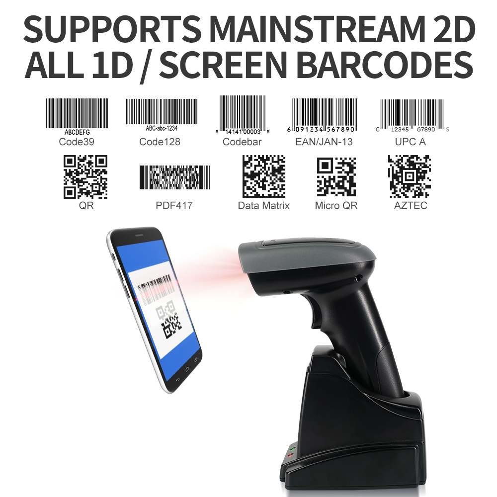 GTCODESTAR X-9201B 1D 2d 2.4G  - Barcode Scanner Wireless recension och pris